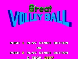 Great Volleyball title screen for Sega Master System